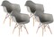 Mid-Century Modern Style Plastic DAW Shell Dining Arm Chair with Wooden Dowel Eiffel Legs